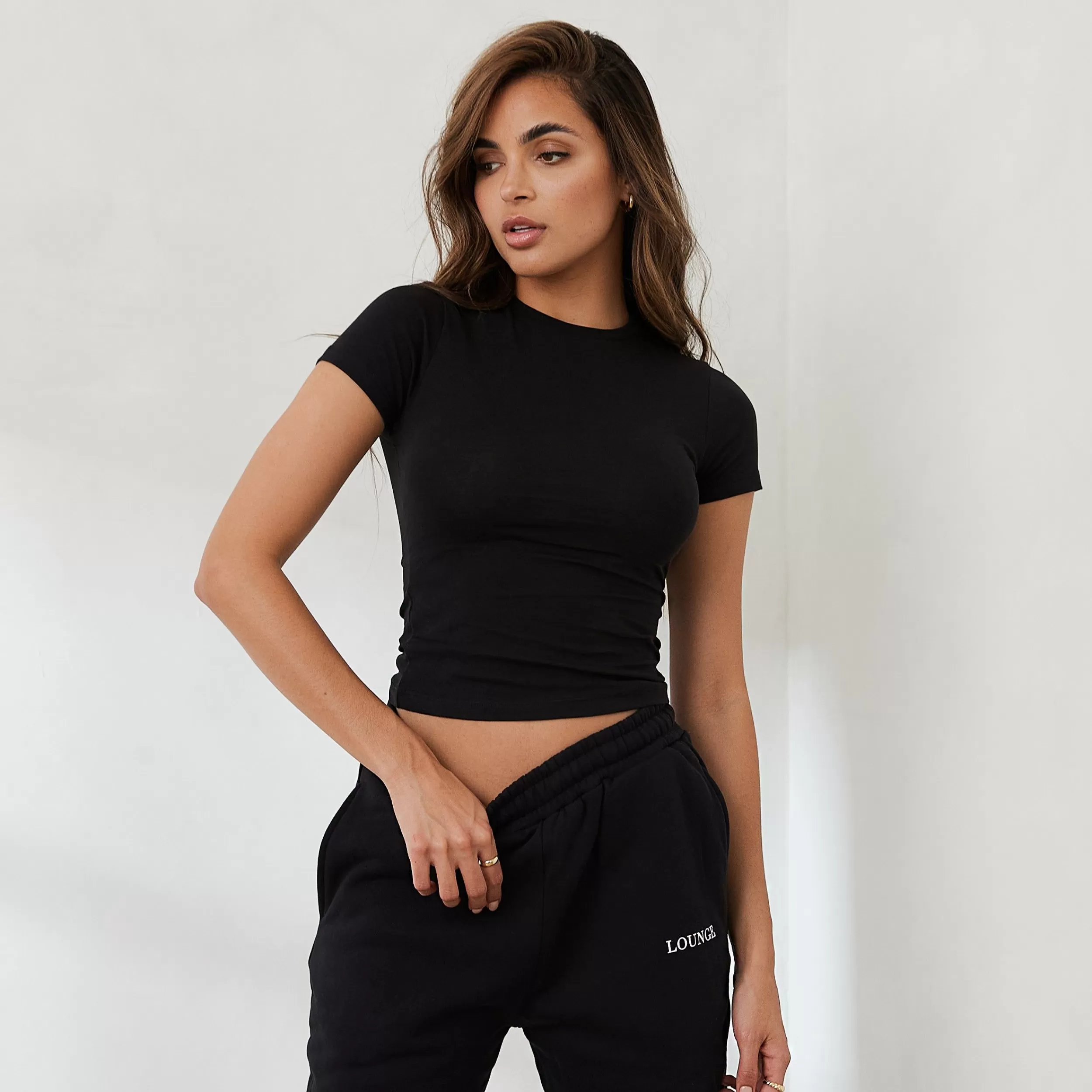 Kvinde Lounge Underwear Loungewear | Essential Kortaermet Taetsiddende T-Shirt