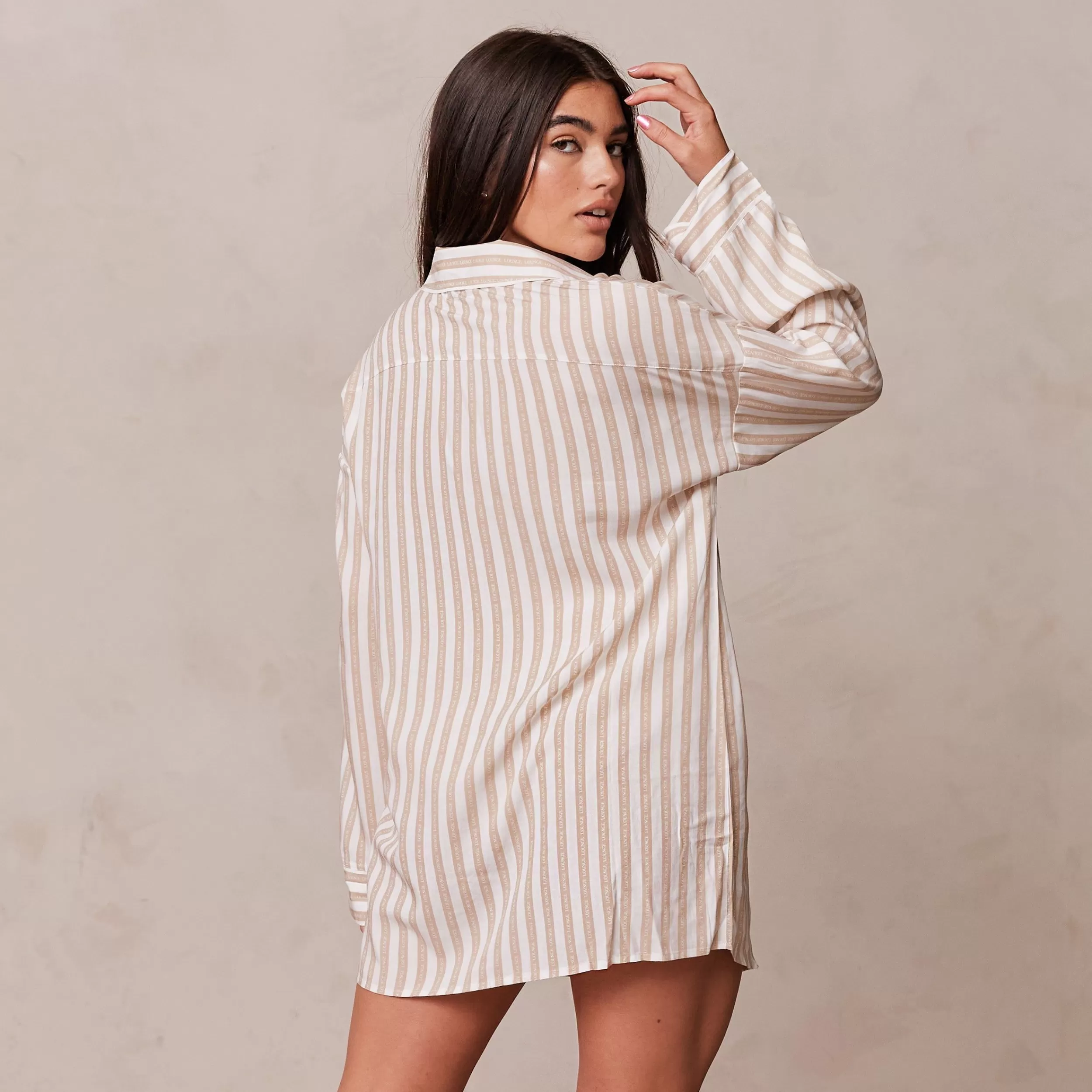 Kvinde Lounge Underwear Nattøj | Pinstripe Oversized Pyjama Shirt