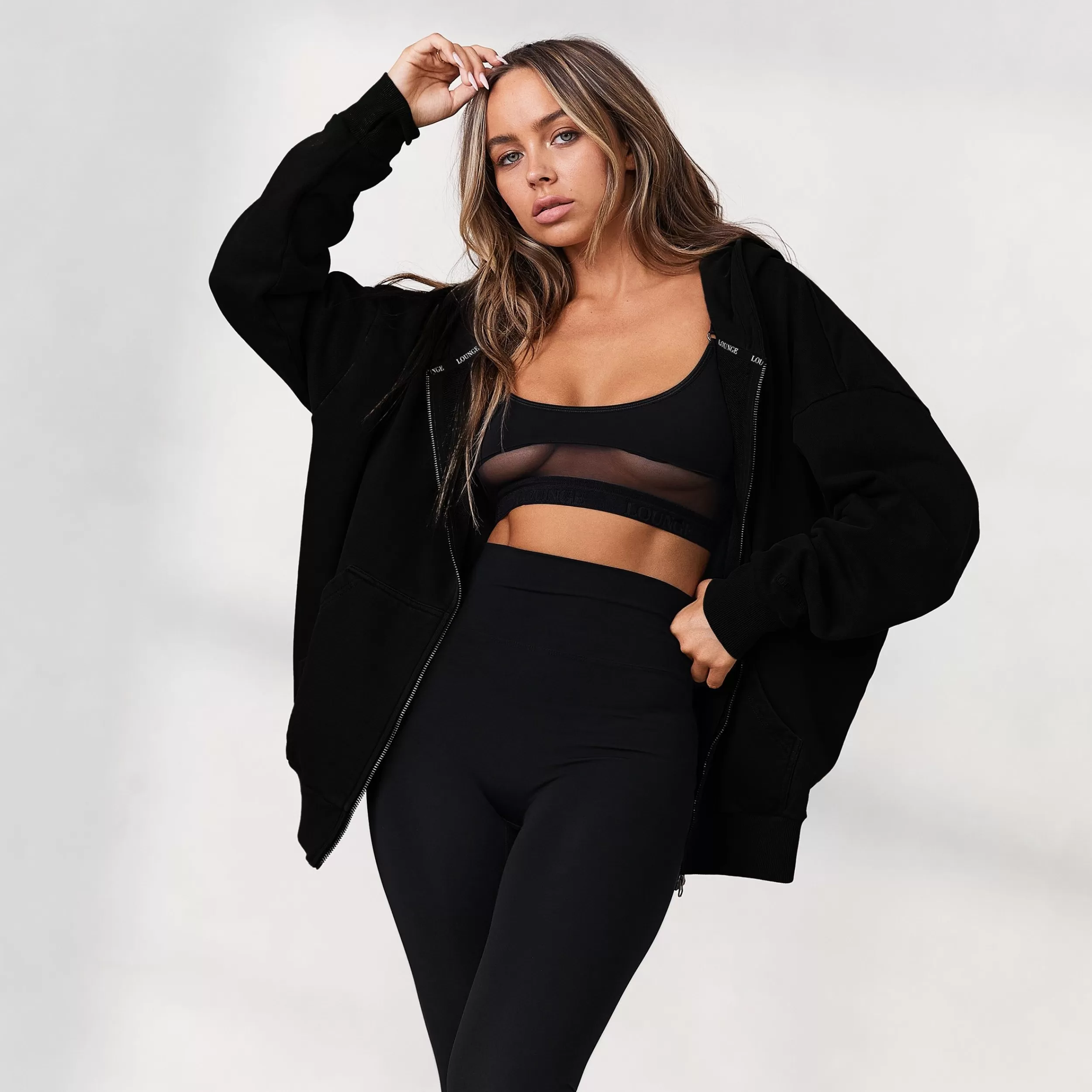 Kvinde Lounge Underwear Hættetrøjer Og Sweatshirts | Signature Oversized Haettetroje Med Lynlas