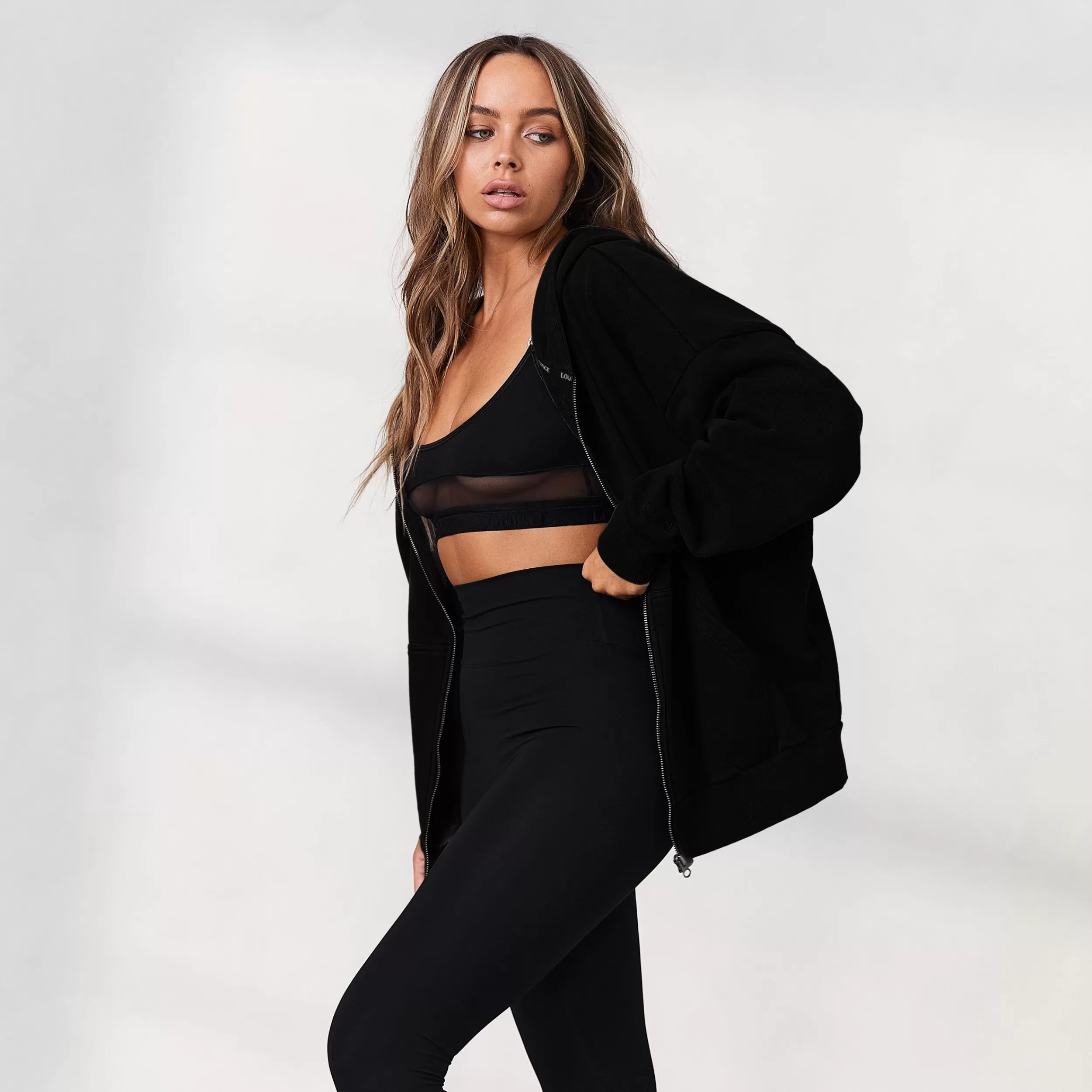 Kvinde Lounge Underwear Hættetrøjer Og Sweatshirts | Signature Oversized Haettetroje Med Lynlas